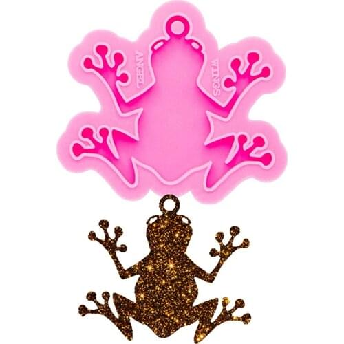 Cute Frog Keychain Epoxy Resin Mold Cartoon Animal Silicone Molds Clay DIY Resin Craft Jewelry Making Key Ring Pendant Mould