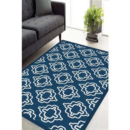 Blue Classic Pattern Carpet (Machine Washable Non-Slip Leather Base 80cm X 250cm) - CP517