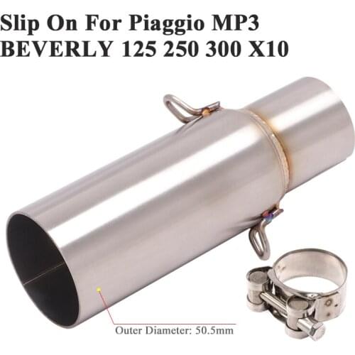 Slip On For Piaggio MP3 BEVERLY 125 250 300 X10 Motorcycle Yoshimura Exhaust Escape Modify Middle Link Pipe Connect 51mm Muffler