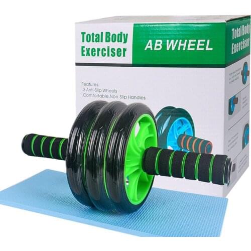 Gym Trainer Ab Roller Train Home Double Wheel Stable Abdominal Power Wheel Abdomen Muscle Exercise Equipment With Kneeling Pad