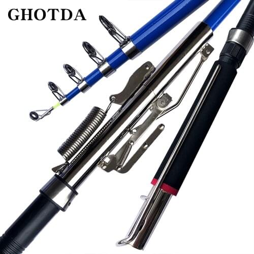 Automatic Fishing Rod High Quality Fish Pole 1.8m 2.1m 2.4m 2.7m Sea River Lake Stainless Steel Fishing Rod spinning telescopic
