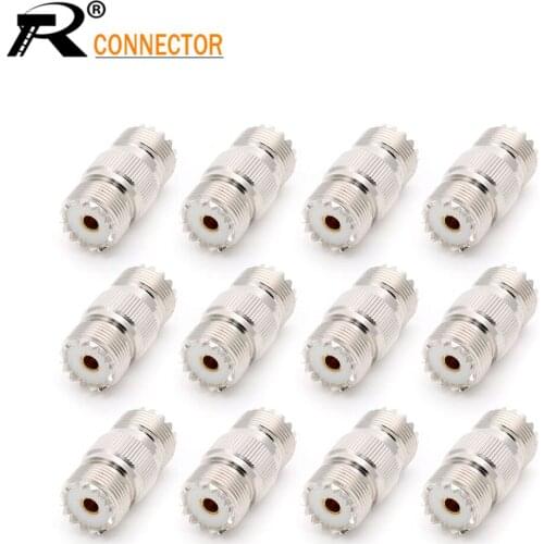 UHF Female to UHF Female Jack RF Straight Connector Adapter Nickel PL259 SO-239 for CB Radio 12/50/100pcs