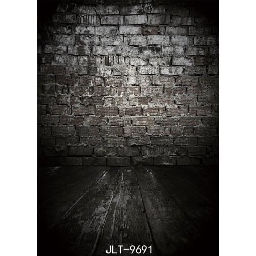 Dilapidated Brick Wall Wooden Floor Background Halloween Darkness Photographic Backdrops for Photoshoot Vinyl Cloth 3D