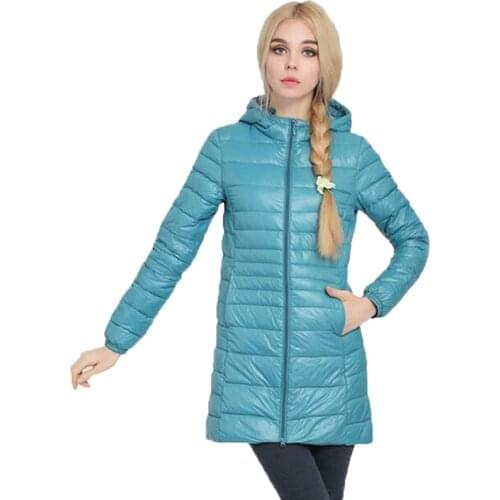 Women Hooded Parka New Brand Winter Ultra Light Coats Womens Long Down Plus Size 4XL 5XL 6XL Jackets Ladies Outwear Duck Parkas