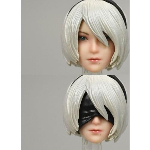 1/12 SUPER DUCK SDMINI001 B Sexy Cyborg Nier PVC Head Sculpture Soldier Accessories Fit 6inches Action Figure Body