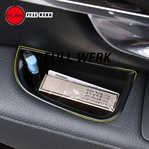 1 Pair ABS Car Front Inner Door Storage Box Console Organizer Holder for S90 2016-2018 Interior Accessory