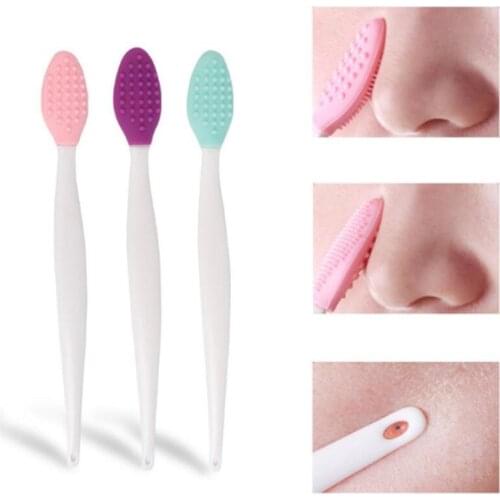 1PC Specialty Silicone Face Cleansing Brush Effective Nose Exfoliator Blackhead Acne Removal Deep Cleaning Brush Care Tool