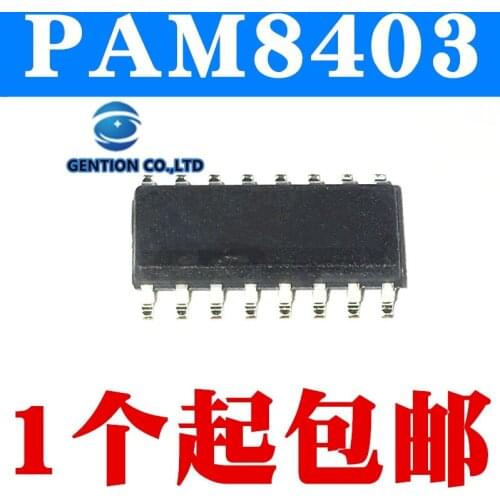 10PCS No filter chip PAM8403 3 w * 2 stereo SOP-16 D audio amplifier in stock 100% new and original