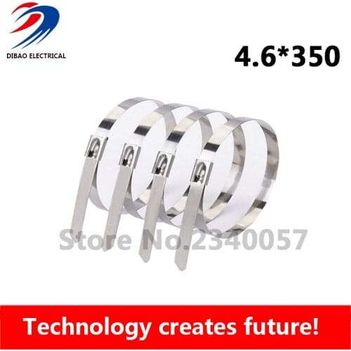 100pcs 4.6mmx350mm STAINLESS STEEL ZIP CABLE TIES LOCK TIE WRAP