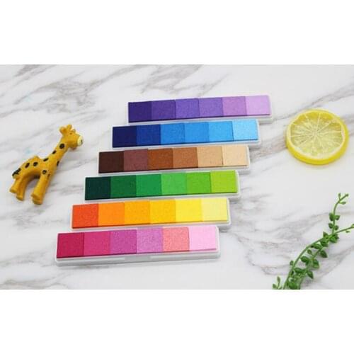 100pcs Fingerprint Ink Pad for Rubber Stamps Scrapbooking Colorful Inkpad Stamp Sealing Decoration Stencil Card Making DIY Craft