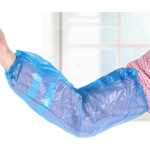 100Pcs Protective Waterproof Disposable PE Sleeve Covershome Cleaning Oversleeves Oilproof Dirtproof Plastic Sleeves For Work