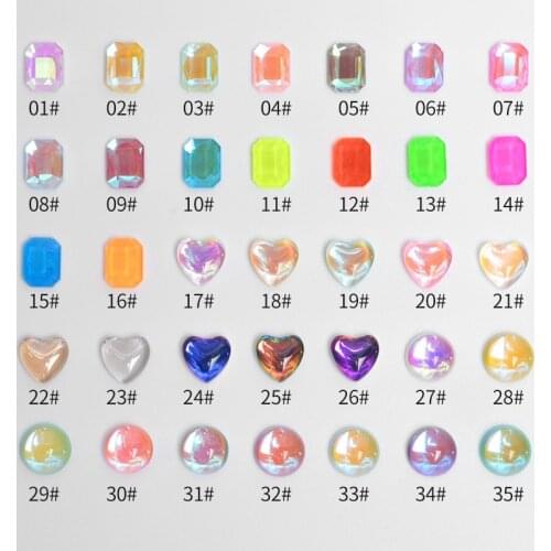 20Pcs Multi-Shapes Crystal Fluorescence Nail Art Holographic Rhinestones Charms Flatback Gems Stones For Manicure Decoration