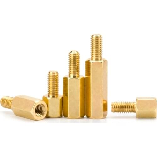 20Pcs M2.5/M3/M4 Copper Brass Pillars Standoff Hex Round Single Cylinder Head/Hexagon pillar
