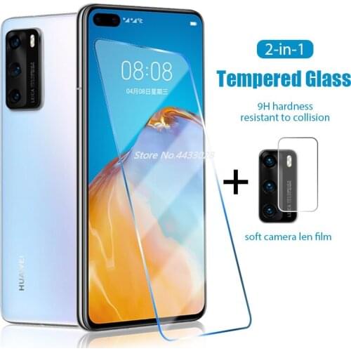 2IN1 tempered glass for Huawei P30 P20 P40 Pro Lite 2019 2020 E 5G screen protector camera lens films for Huawei Y8p Y7p Y6p Y5p