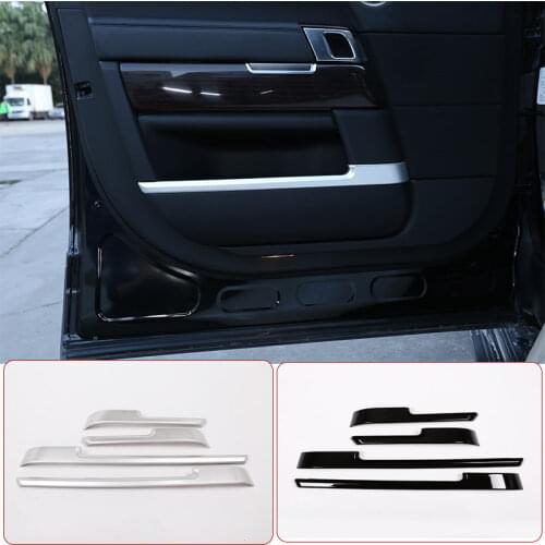 4pcs For Land rover Range Rover Vogue L405 2013-2017 Black Glossy Car ABS Chrome Interior Door Decoration Strip Trim Accessories