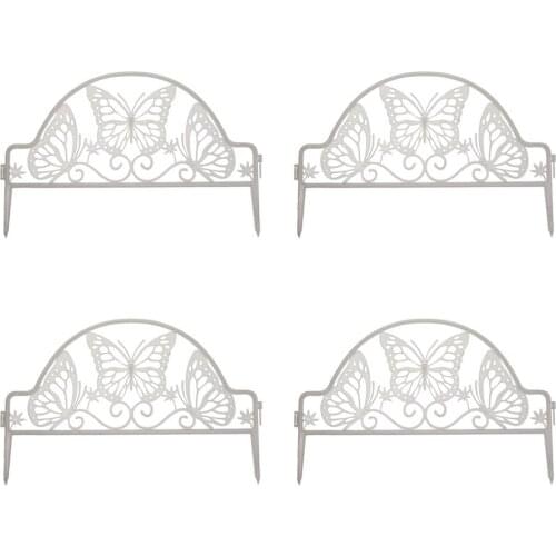 4pcs Plastic Picket Fence Garden Plant Border Edging Disassembled Grounding Fence Wedding ​Garden Nordic Style ​Decoration