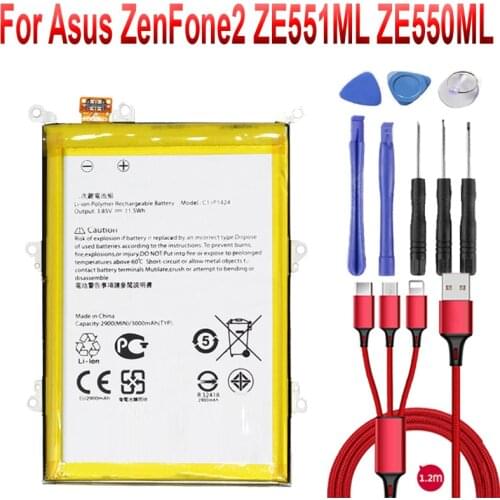 C11P1424 for Asus Zenfone 2 Battery ZE551ML ZE550ML 5.5inch Z00AD Z00ADB Z00A Z008D Phone +USB cable+toolkit