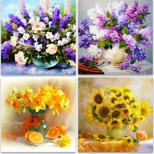 DIY Painting 3d Diamond Painting Flower Diamond Embroidery Drill Square Rhinestone Crystal Resin Full Rhinestone AJ28