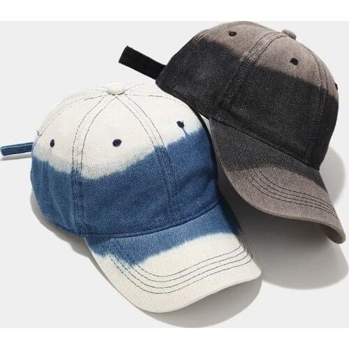 WZCX Stitching Color Denim Adjustable Baseball Cap Hip Hop Spring Summer Outdoor Shading Color Contrast Dad Hat Peaked Cap