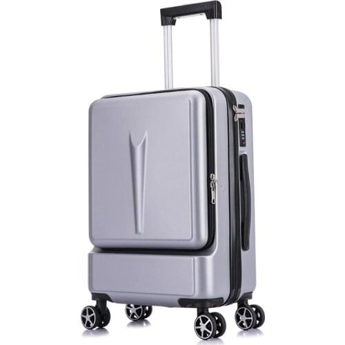 20 Inch New Front Opening Trolley Case Boarding Suitcase Business Cabin Luggage Universal Wheel 55X35X25CM