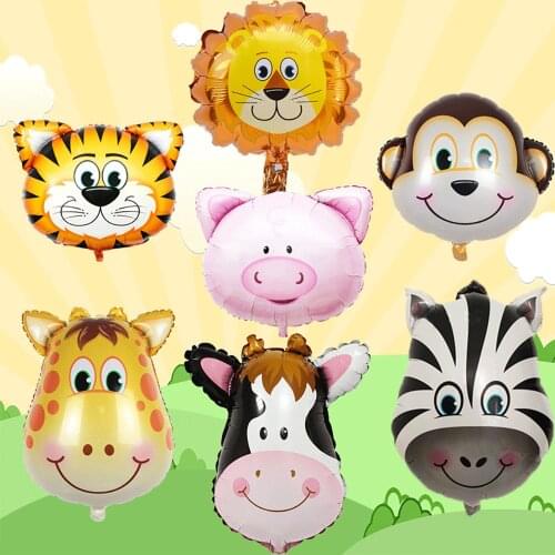 Childrens cartoon toy hydrogen balloon monkey cow cow tiger lion aluminum film balloon baby birthday party decoration balloon