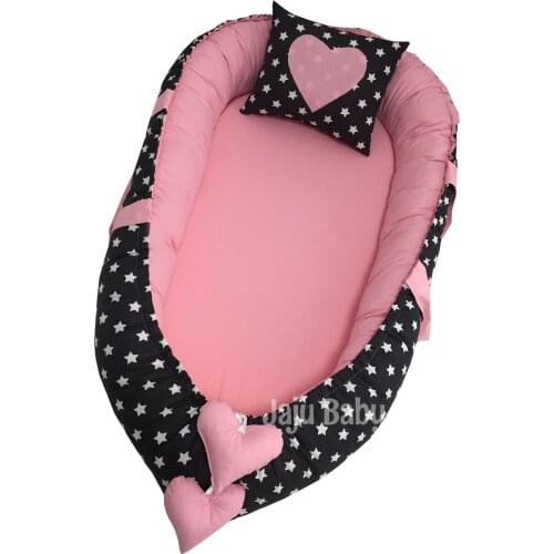 Jaju Baby Special Handmade Black Star Pink Luxury Design Babynest