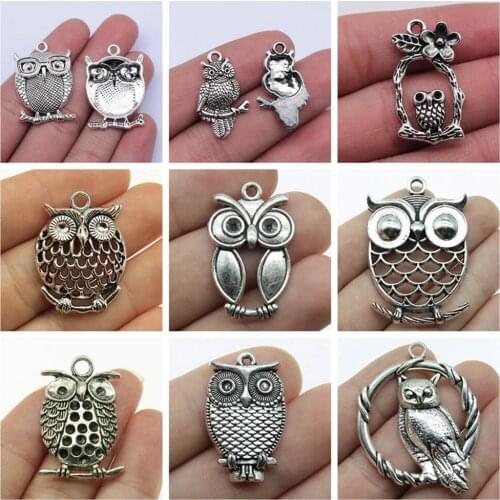 Jewelry findings components Owl On The Tree Charms for bracelets charm pendant