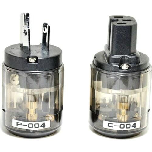 Hifi P-004/P-004E Rhodium Plated US Power Plug IEC Connector Audio AMP CD Player AC Power Cord Connector Adapter
