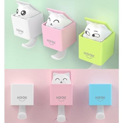 Innovative Cat Hook Storage Rack Hanger Living Room Wall Sticky Hook Decorative Hooks