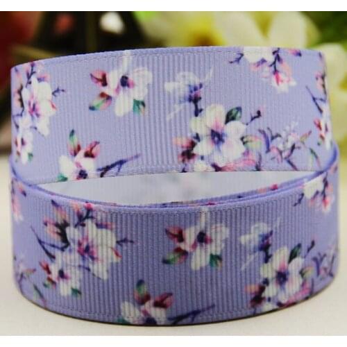 22mm 25mm 38mm 75mm Flower Cartoon pattern printed Grosgrain Ribbon party decoration 10 Yards X-04201