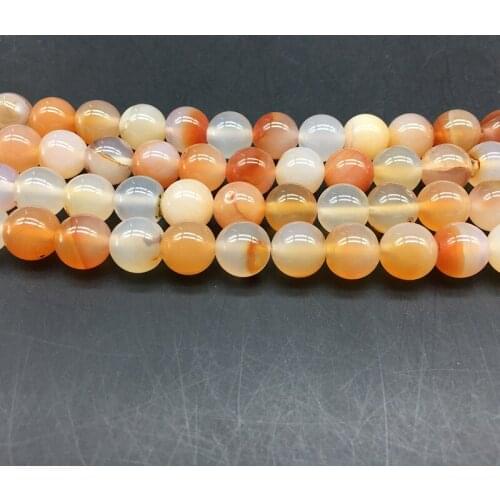 1 Strand Round Natural Beads 4 6 8 10 12mm Pick Size Red Agates Loose Beads Jewelry Accessories DIY Earring Bracelet Findings
