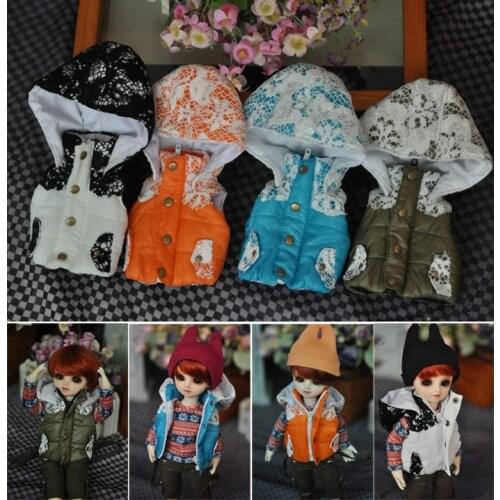 1/6 scale BJD clothes Lace stitching Hooded vest Down coat for BJD/SD YOSD doll accessories C0071