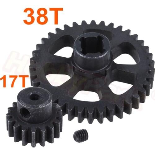 Metal Diff Main Gear 38T & Pinion 17T For RC 1/18 WLtoys Replacement Fit TOZO C1022 RC Car Remote Control Toys