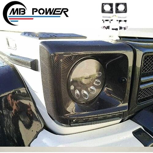 G class W463 Carbon fiber headlamp cover exterior accessories w463 g500 g63 g65 g55 g350 White Headlight Cover Frames