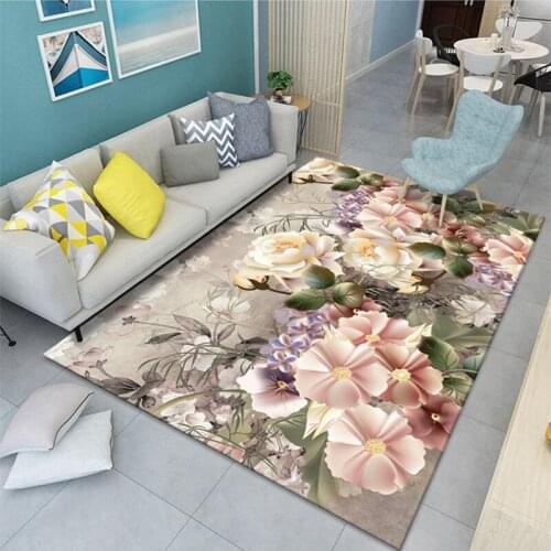 New 3D Flower Print carpet living room bedroom large area carpet bedside table balcony carpet