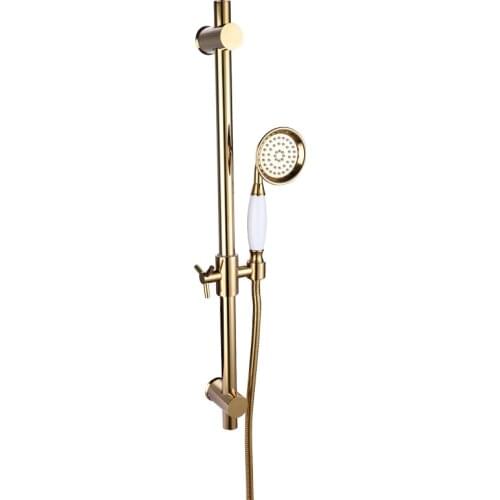 Copper gold shower lifting rack, shower bracket, shower accessories set, movable lifting rack, shower rod, shower rack