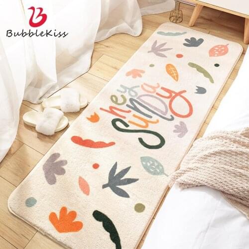 Bubble Kiss Simple Cartoon Carpets For Bedroom Bedside Soft Thicken Comfortable Moisture-Proof Floor Mat Home Decor Area Rugs