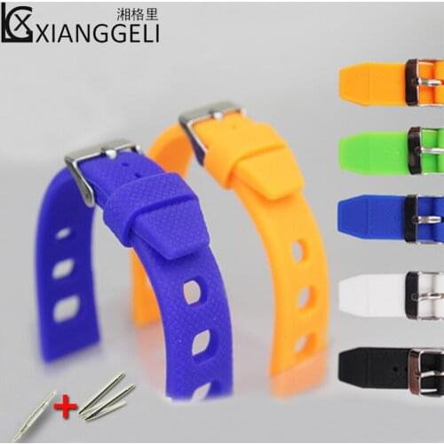 Watch accessories 20mm silicone strap For Omega Chopard Tissot pin buckle men and ladies outdoor sport waterproof watch straps