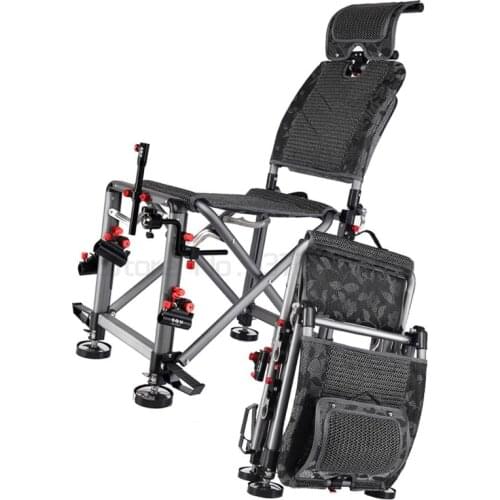 Fishing chair all terrain Knight chair bag wild fishing chair aluminum alloy folding multifunctional reclining seat
