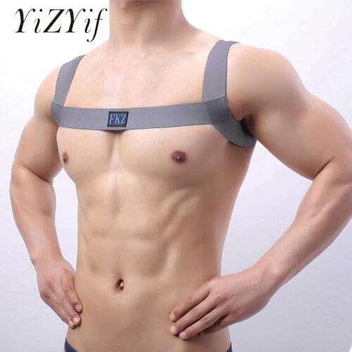 Sexy Clubwear Muscle Show Harness Mens Lingerie Sexy Costume Shoulder Chest Harness Belt Straps Costume Accessories
