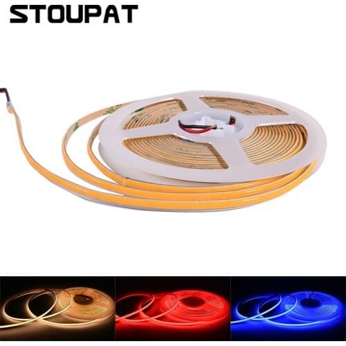 5mm Super Thin COB LED Strip Light 480 LEDs DC12V 24V Dimmable Red Green Blue 2700K 3000K 4000K 6000K Flexible Led Tape Lights