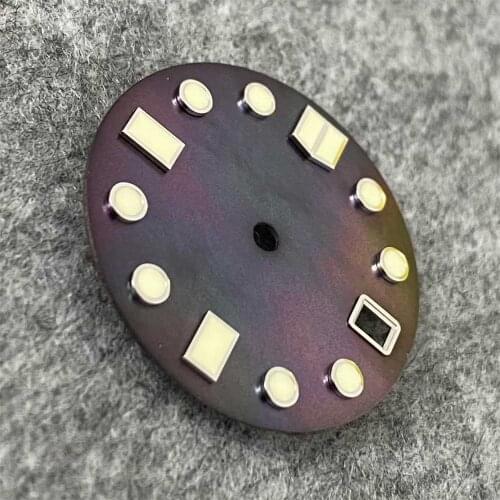 28.5MM Watch Dial Super Strong Green Luminous Watch Dial Replacement Part for NH35/4R/7S Watch Movement