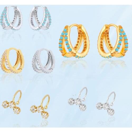 Korean Fashion Ear Bones Earrings For Women Golden Silver Color Diamond Alloy Hoop Earrings Vintage Jewelry Gifts For Girls Sets