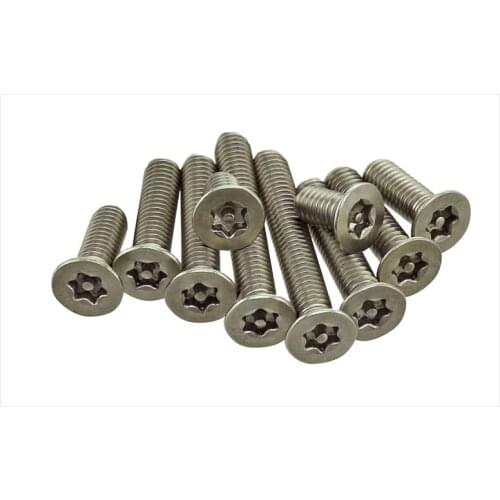 Countersunk head plum blossom screw with column 304 stainless steel flat head anti-theft screw with needle M3-M6 20pcs