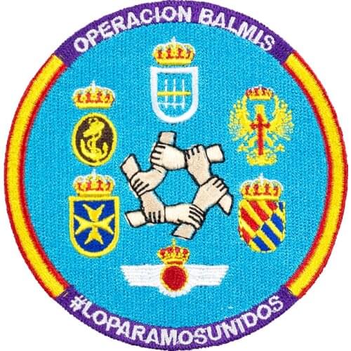 Operacion Balmis Force Military Embroidered Hook and Loop Badge Spanish Army Patches for Clothing Appliqued Jacket Accessories