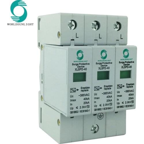 XLSPD-40 AC SPD 3P 20KA~40KA 385V House Surge Protector Protective Low-voltage Arrester Device