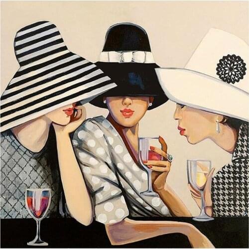 Yumeart Diy Diamond Painting by Number Abstract Woman Wine Diamond Embroidery Sale Full Square Drill Mosaic Stickers Home Decor