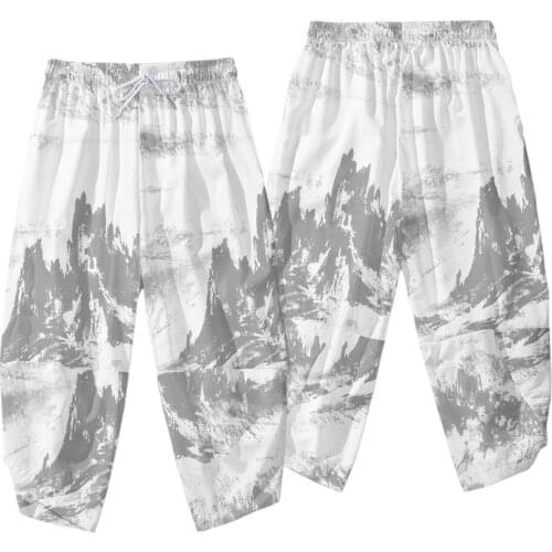 Japanese Kimono Traditional Pants Men Asian Clothes Bath Pant Casual Loose Male Japan Style Yukata Trousers Casual Cropped Pants