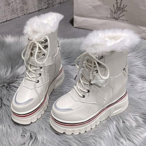 Fashion Brand Winter Shoes Women Ankle Boots 2021 New Hot Sale Punk Style Motorcycle Boots Women Height Increase Platform Shoes