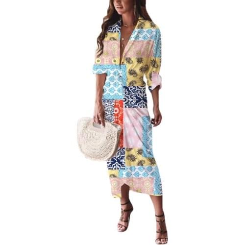 Vergoodr 2021 Autumn New Shirt Sleeve Satin Print Dresses Women Sexy V-neck Pleated Bandage Dresses Plus Size Vestido Feminino